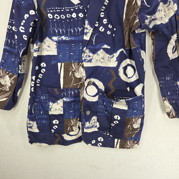 Vintage Chicos Womens Blazer Jacket 1 Large Pockets Business Grandma Western - Picture 3 of 15